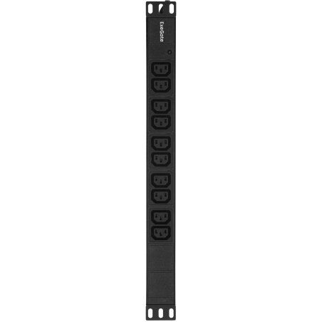 Блок розеток горизонтальный ExeGate ServerPro PDU-19H005 Al-10C13-EU3, 19", 1U, Алюминий, 10 IEC 320 C13, кабель с евровилкой VDE-250V-16A-3*1.5мм2, 3 метра, черный