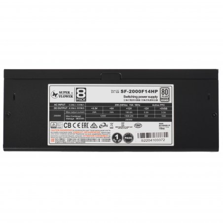 Блок питания Super Flower Power Supply Leadex Platinum 2000W (SF-2000F14HP), 2000Вт, 80 PLUS Platinum, 140мм, модульный, черный