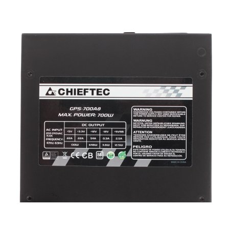 Блок питания Chieftec GPS-700A8, 700Вт, 80 PLUS, 120мм, черный