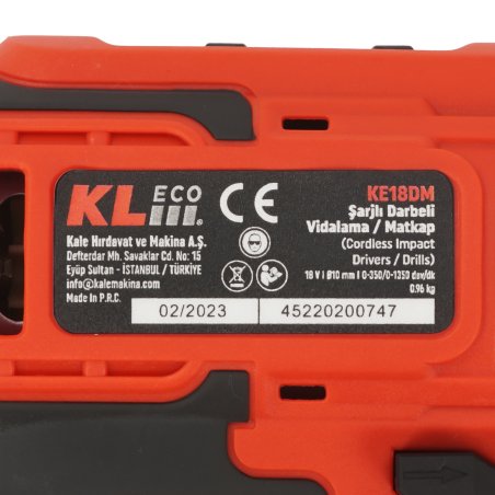 Шуруповерт ударный аккумуляторный KLECO KE18DM-15 (18В, Li-ion-1шт, 1,5 А·ч, 30Нм, З/У, биты 32шт, сверла 9шт дерево/металл)