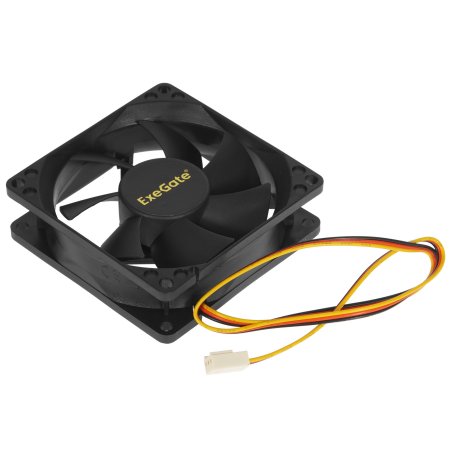 Вентилятор для корпуса ExeGate ExtraPower EP08025S3P черный, 80 мм, 2500 об/мин, 25.5 дБ, 3 pin