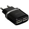Сетевое зарядное устройство C12 Smart dual USB charger, черный