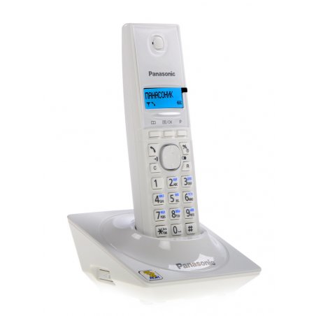 Телефон беспроводной (DECT) Panasonic KX-TG1711RUW (белый) АОН, Caller ID,12 мелодий звонка,подсветка дисплея,поиск трубки