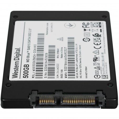 Накопитель SSD WD Blue SA510 WDS500G3B0A, 500GB, SATA III, 2.5", R/W 560/510