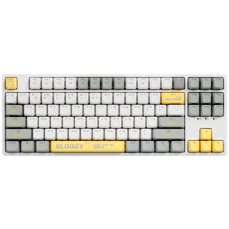 Клавиатура проводная A4Tech Bloody S87 Energy (S87 USB ENERGY WHITE) USB белый/желтый