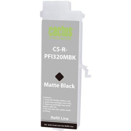 Картридж перезаправляемый струйный Cactus CS-R-PFI320MBK PFI-320 черный матовый (260мл) для Canon imagePROGRAF TM-200/200MFP/205/300/300MFP/305/250/255/350/355 без чипа