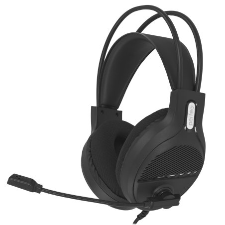 Perfeo игровая гарнитура RGF AIR черная 1,8 м, разъем 3,5 мм (4 pin) и USB (LED), переходник