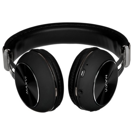 Беспроводные полноразмерные наушники Maxvi MHF-201BT черные, Bluetooth 5.3\FM\MP3\300мАч\микрофон