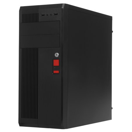 Компьютерный корпус Miditower ExeGate UN-605B-UN600 (ATX, БП UN600 с вент. 12см, 2*USB, аудио, блокировка, черный)