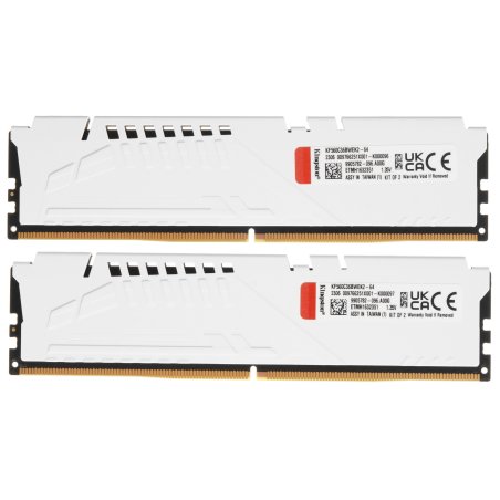 Оперативная память Kingston Fury Beast, DDR5, 64Gb (2x32 GB), 6000 MHz, CL36, DIMM, радиатор, белый