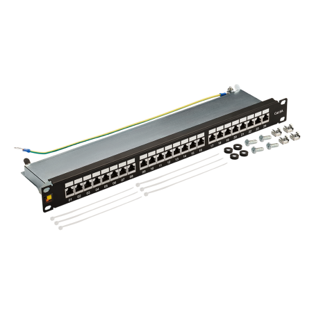 Патч-панель LANMASTER 24 порта, STP, кат.6A, 1U