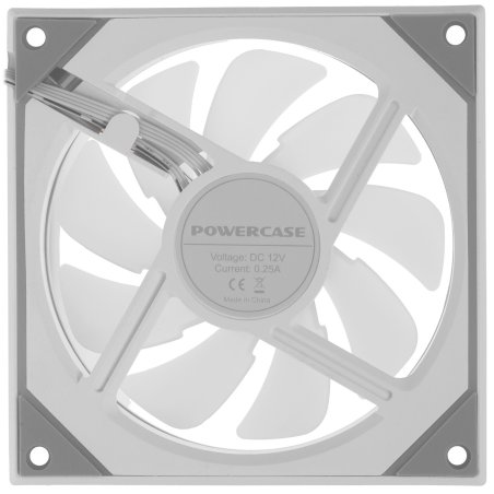 Вентилятор Powercase M52-12W ARGb White 120x120x25мм (PWM, 100шт./кор, 4pin PWM (M+F)+ 3pin ARGb (M+F), 600-1800±10% об/мин) Bulk