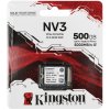Накопитель SSD Kingston NV3, 500Gb, M.2(22x30мм), NVMe, PCIe 4.0 x4, 3D TLC, R/W 5000/3000Mb/s, TbW 160, DWPD 0.2 (60 мес)