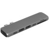 USB-хаб Satechi Aluminum Pro Hub для Macbook Pro (USB-C). Порты: HDMI, Thunderbolt 3, USB Type-C, SD, microSD, 2 x USB 3.0. серый космос.