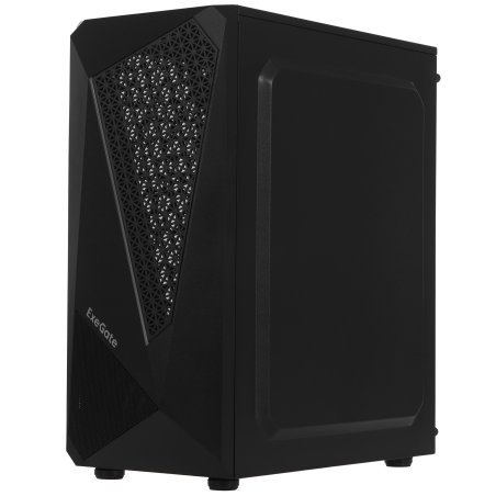 Компьютерный корпус Miditower ExeGate EVO-8225-NPX600 (ATX, БП 600NPX с вент. 12см, 2*USB+1*USB 3.0, черный, 2 вент. с RGb подсветкой и полоса на передней панели, боковая панель - закаленное стекло)