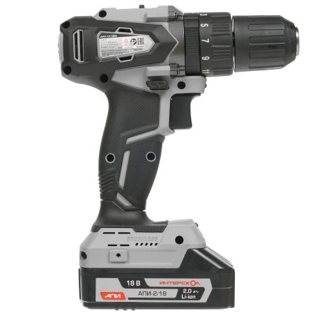 Дрель-шуруповерт аккумуляторная ИНТЕРСКОЛ ДАУ-13/18ВК, Аккумуляторный, 18В, 2 АКБ, Ударный, Кейс