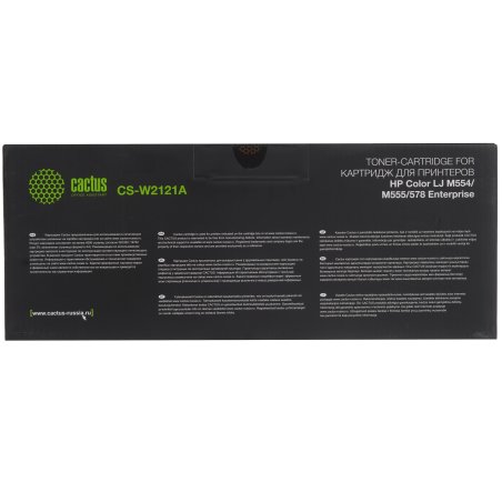 Картридж лазерный Cactus CS-W2121A (212A, W2121A) голубой (4500 стр.) для HP Color LJ M554/M555/578 Enterprise