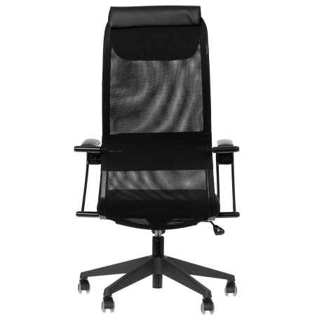 Кресло руководителя Бюрократ CH-607 TW-01 черный, сетка/ткань с подголов. крестовина пластик