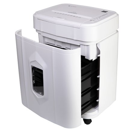 Шредер Heleos АП23-4 черный с автоподачей (секр.P-4) фрагменты 145лист. 23лтр. скрепки скобы пл.карты