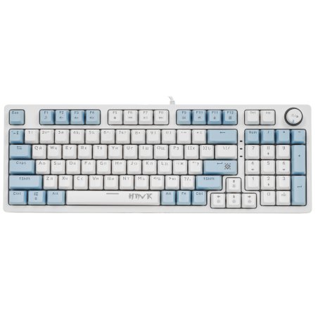 Клавиатура проводная Defender Hawk GK-418, USB, белый/голубой