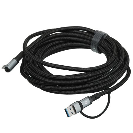 Кабель QUMO VR Link Data Cable Type-C to Type-C + USB-A, 5м, 3A, 5Gb