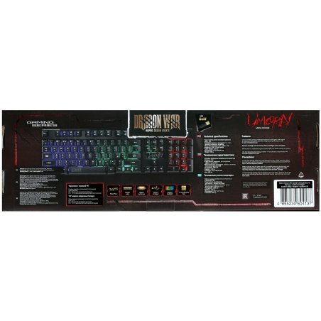 Клавиатура проводная Qumo Unicorn K01, 104 клавиш мультимедиа, встроенная радужная подсветка