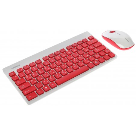 Комплект клавиатура+мышь Smartbuy 220349AG беспроводной, USB, 1600 DPI, белый/красный