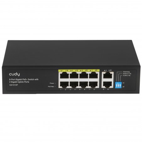 Коммутатор Cudy GS1010P, 8×1 Гбит/с, 2×1 Гбит/с