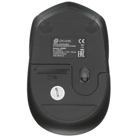 Мышь беспроводная Oklick 488MW серый/черный, 1600 dpi, радиоканал, USB, кнопки - 4