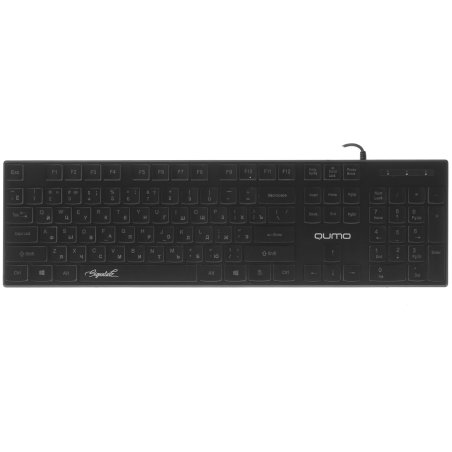 Клавиатура проводная Qumo office BASE K59, 104 клавиши, подсветка белого цвета, плетеный кабель, golden USB