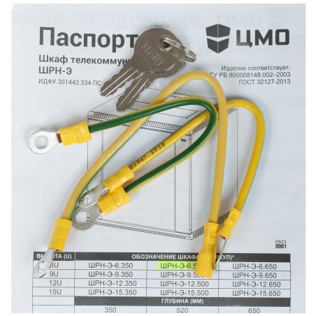Шкаф телеком. настенный разборный 6U (600х520) дверь стекло (ШРН-Э-6.500) (1 коробка)
