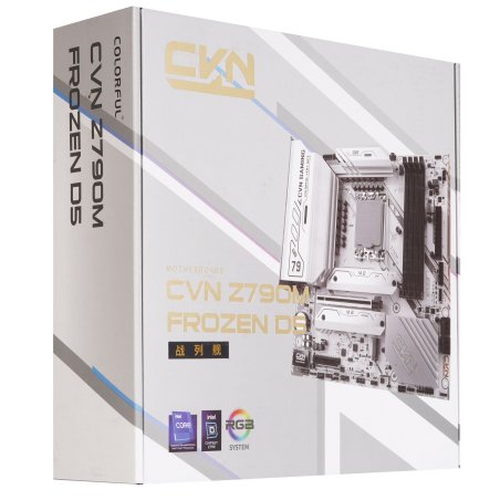 Материнская плата Colorful CVN B760M-PLUS FROZEN WIFI D5 V20, LGA 1700, Intel B760, 4xDDR5, 4xSATA, 3xM.2, 1xPCIe 5.0 x16, 1xPCIe 4.0 x4, 1xDP, 1xHDMI, 1x 2.5Gb LAN, 1xUSB-C 3.2 Gen 2, 2xUSB-A 3.2 Gen 1, 4xUSB 2.0, 3x3.5 мм, 5.1, mATX
