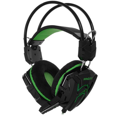 Игровая гарнитура RUSH COBRA, динамики 40мм, велюровые амбушюры, черный/зеленый (SBHG-1200)
