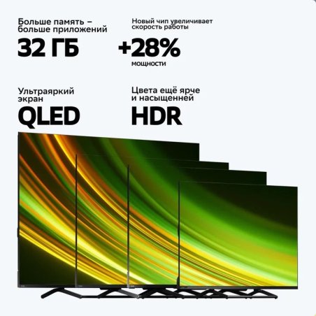 Телевизор Sber 55" SDF-55UQ7000MBA черный DLED+QLED UHD 60Hz Smart TV Салют ТВ 2GB/32GB