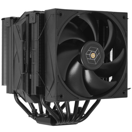 Кулер для процессора Thermalright Royal Pretor 130 черный (4-pin PWM, 158мм, Ni/Cu, 6x6мм, 1x120+1x130мм, 80.45CFM/81.88CFM, 29.4dBA/28.3dBA, 2150PM/1750RPM, S: 1200, 1700, 1851, 2011, 2066, 115X, AM4, AM5, black)