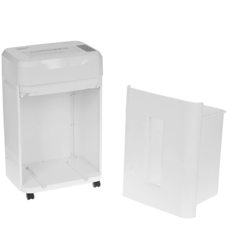 Шредер Office Kit S243N 3,9х38 белый (секр.P-4) фрагменты 35лист. 35лтр. скрепки скобы пл.карты CD