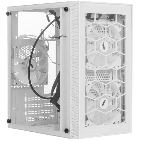 Компьютерный корпус 1STPLAYER FIREBASE X1 белый/mATX/3x120мм LED fans/X1-WH-3F1-W