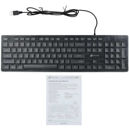 Клавиатура проводная Oklick 550ML, USB, черный