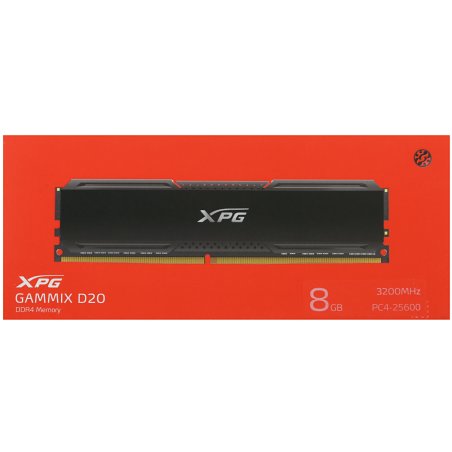 Оперативная память XPG Gammix D20, DDR4, 8Gb (1x8Gb), 3200MHz, CL16, UDIMM, с радиатором, черный