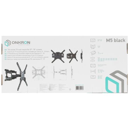 Кронштейн ONKRON M5 для телевизора 37"-70" наклонно-поворотный, черный