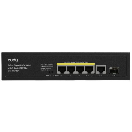 Коммутатор Cudy GS1005PTS1 (L2) 5x1Gbит/с 1SFP 4PoE+ 120W неуправляемый