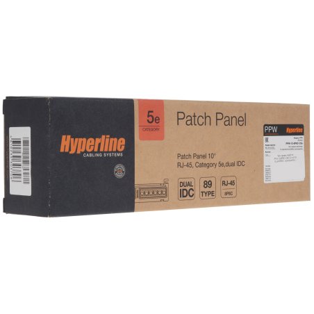 Монтажное оборудование Hyperline PPW-12-8P8C-C5e Патч-панель настенная, 12 портов RJ-45(8P8C), категория 5е, с подставкой