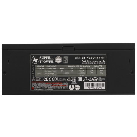 Блок питания Super Flower Leadex Titanium (SF-1600F14HT), 1600Вт, 80 PLUS Titanium, 140мм, модульный, черный