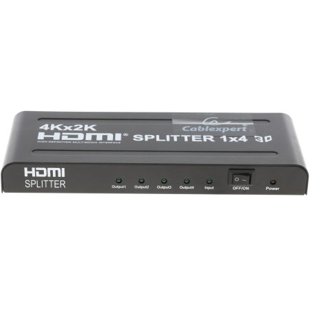Разветвитель Gembird DSP-4PH4-02 Разветвитель HDMI Cablexpert, HD19F/4x19F, 1 компьютер => 4 монитора, Full-HD, 3D, 1.4v