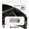 Флешка USB Kingston DataTraveler KYSON (DTKN/64GB), 64Gb, USB 3.2 Gen 1, R/W 200/60, серебристый/черный