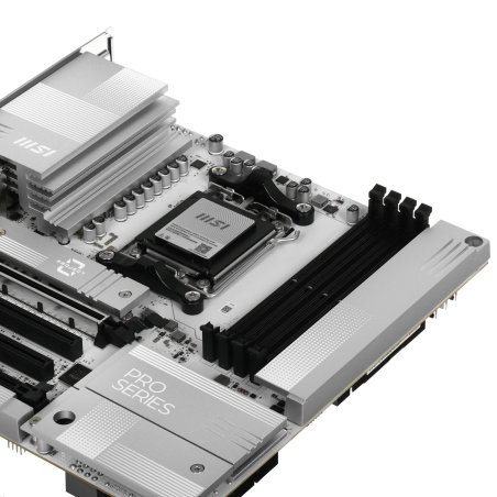 Материнская плата MSI PRO B850M-A WIFI, AM5, AMD B850, 4xDDR5, 4xSATA, 2xM.2, 1xPCIe 5.0 x16, 1xPCIe 4.0 x4, 1xPCIe 3.0 x1, 1xHDMI (v2.1), 1xDP (v1.4), 1x5Gb LAN, Wi-Fi 7, Bluetooth 5.4, 2xUSB-C 10Gbps, 3xUSB-A 10Gbps, 3xUSB-A 5Gbps, 2x3.5 мм, 7.1, mATX