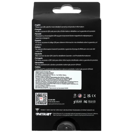 Накопитель SSD Patriot Viper PV553, 2Tb, PCIe 5.0 x4, M.2 2280, NVMe, R/W 12400/11800, активное охлаждение