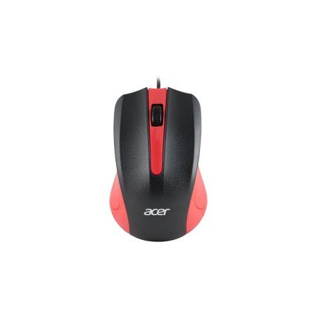 Мышь проводная Acer OMW012 черный/красный, 1200 dpi, USB, кнопки - 3