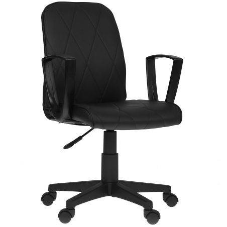 Кресло компьютерное Бюрократ CH-327 черный, эко.кожа, крестов. пластик