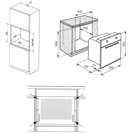 Духовой шкаф электрический LEX EDM 040 BL черный, встраиваемый